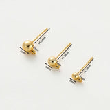 14K 18K Plated Round Ball Ear Post With Loop Studs Earrings
