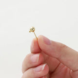 14K 18K Plated Round Ball Ear Post With Loop Studs Earrings