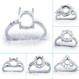 3x4 3x5 4x5 5x7 MM Silver Plated Women Crystal Ring Blank Base