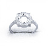3x4 3x5 4x5 5x7 MM Silver Plated Women Crystal Ring Blank Base