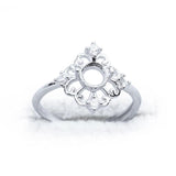 3x4 3x5 4x5 5x7 MM Silver Plated Women Crystal Ring Blank Base