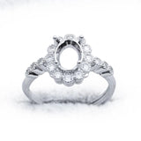 3x4 3x5 4x5 5x7 MM Silver Plated Women Crystal Ring Blank Base