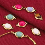 4pcs Stainless Steel Double Hole Stone Charms DIY Bracelet Supplies