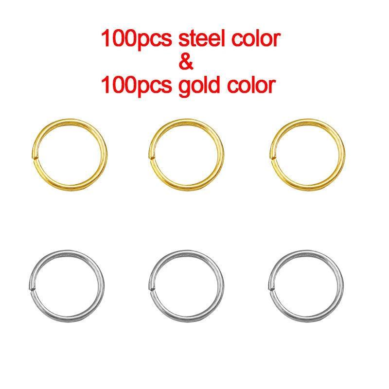 100-200pcs Stainless Steel Jump Rings for DIY Jewelry Making