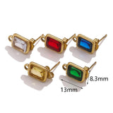 4pcs Stainless Steel Square Earring Base Components
