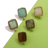 4pcs Stainless Steel Square Earring Base Components