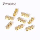 18K Plated Zircon Spacer Beads for 3-row Necklace, DIY Jewelry Making