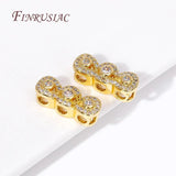 18K Plated Zircon Spacer Beads for 3-row Necklace, DIY Jewelry Making