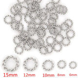 50pcs Stainless Steel Spiral Jump Rings for DIY Jewelry Making