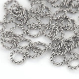 50pcs Stainless Steel Spiral Jump Rings for DIY Jewelry Making