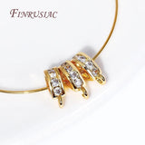 18K Plated Zircon-Set Pendant Bail for DIY Jewelry Making