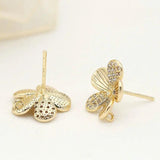 Zircon Flower Stud Earrings DIY Jewelry Making 14K Plated Brass Sterling Silver