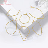 20PCS Brass Irregular Earrings Hoop Hooks 24K DIY Jewelry Findings