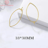 20PCS Brass Irregular Earrings Hoop Hooks 24K DIY Jewelry Findings