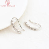 6PCS 15MM 24K Brass Zircon Earrings Hooks Jewelry Findings DIY Accessories