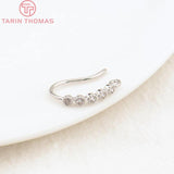 6PCS 15MM 24K Brass Zircon Earrings Hooks Jewelry Findings DIY Accessories