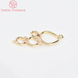 10PCS 13x27MM 24K Brass Zircon Circle Charms Pendants for DIY Jewelry Making