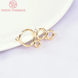 10PCS 13x27MM 24K Brass Zircon Circle Charms Pendants for DIY Jewelry Making