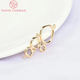 10PCS 13x27MM 24K Brass Zircon Circle Charms Pendants for DIY Jewelry Making