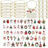 80pcs Christmas Charm Enamel Pendant DIY Jewelry Making Kit