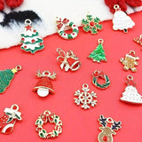 80pcs Christmas Charm Enamel Pendant DIY Jewelry Making Kit