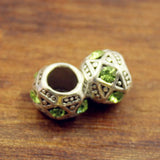 Vintage Silver Rhinestone Spacer Beads for DIY Jewelry - 5mm Hole