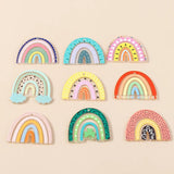 10pcs Resin Rainbow Charms Pendants for DIY Jewelry