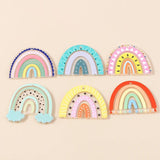 10pcs Resin Rainbow Charms Pendants for DIY Jewelry