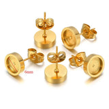 20Pcs Stainless Steel Round Stud Earrings Bases for DIY Jewelry