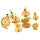 20Pcs Stainless Steel Round Stud Earrings Bases for DIY Jewelry