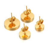 20Pcs Stainless Steel Round Stud Earrings Bases for DIY Jewelry