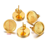 20Pcs Stainless Steel Round Stud Earrings Bases for DIY Jewelry