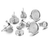 20Pcs Stainless Steel Round Stud Earrings Bases for DIY Jewelry