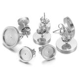 20Pcs Stainless Steel Round Stud Earrings Bases for DIY Jewelry
