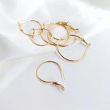 6PCS 20-40MM 14K Brass Earring Hoops DIY Findings Accessories