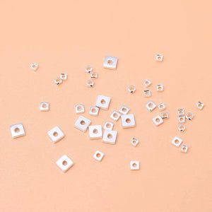 925 Sterling Silver Flat Square Beads Spacers for DIY Jewelry