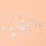 925 Sterling Silver Flat Square Beads Spacers for DIY Jewelry
