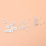 925 Sterling Silver Flat Square Beads Spacers for DIY Jewelry