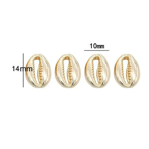4PCS 14K Plated Brass Conch Seashells Charms Pendants DIY Jewelry Accessories
