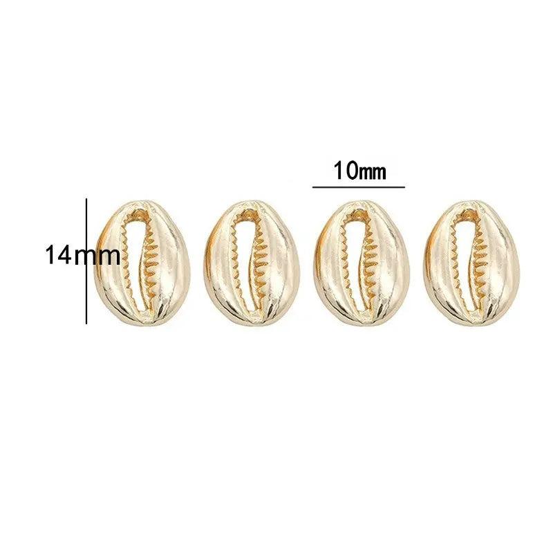4PCS 14K Plated Brass Conch Seashells Charms Pendants DIY Jewelry Accessories