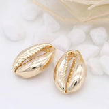 4PCS 14K Plated Brass Conch Seashells Charms Pendants DIY Jewelry Accessories
