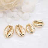 4PCS 14K Plated Brass Conch Seashells Charms Pendants DIY Jewelry Accessories