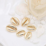 4PCS 14K Plated Brass Conch Seashells Charms Pendants DIY Jewelry Accessories