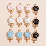 10pcs Girls Sweet Perfume Lollipop Crown Charms for DIY Jewelry
