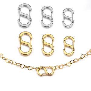 Stainless Steel Letter S Buckle Lobster Clasps Hooks for DIY Jewelry Making