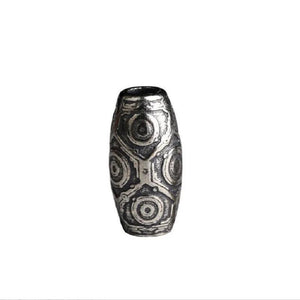 925 Silver 9 Eyes DZI Bead Silver Tibetan Nine Eyed DZI Beads Sterling