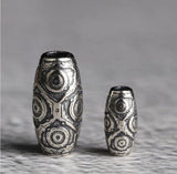 925 Silver 9 Eyes DZI Bead Silver Tibetan Nine Eyed DZI Beads Sterling