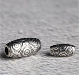 925 Silver 9 Eyes DZI Bead Silver Tibetan Nine Eyed DZI Beads Sterling