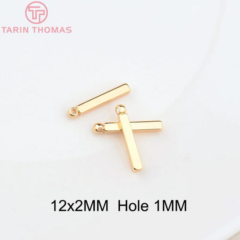 20PCS 24K Brass Cuboid Charms Pendants for DIY Jewelry Making