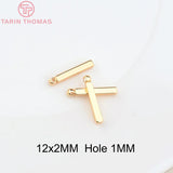 20PCS 24K Brass Cuboid Charms Pendants for DIY Jewelry Making